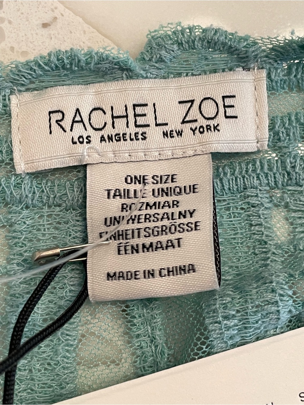 Rachel Zoe Aqua Embroidery Lace Kimono Cover-up - Picture 5 of 6